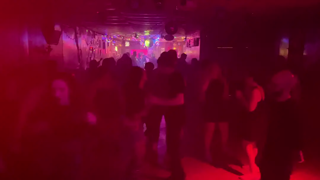 People dancing at Pittsburgh Emo Night at Bottlerocket Social Hall.